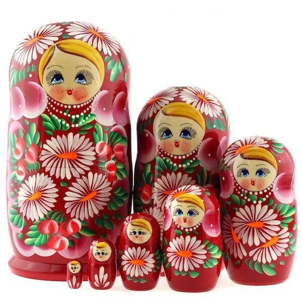 Matroschka 7tlg. Matreschka Babuschka  handgemalt Russland  neu 22 cm