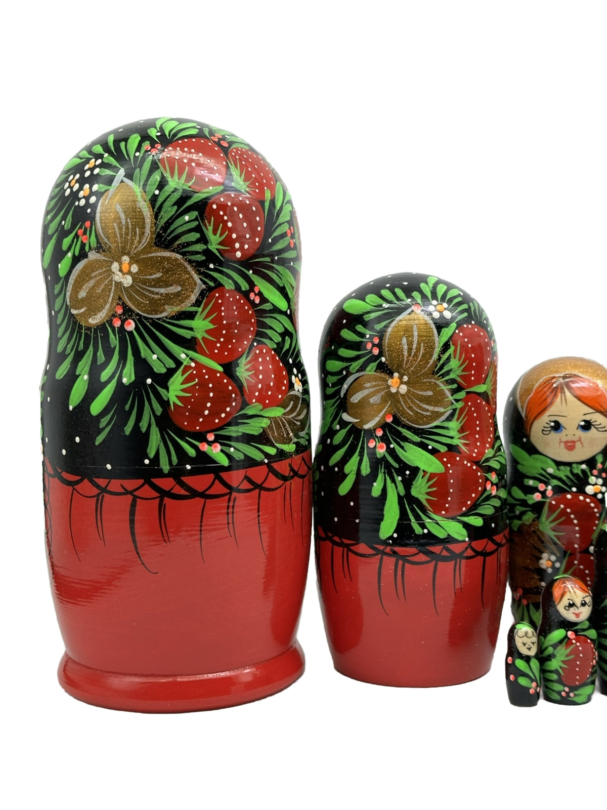 Matroschka 7tlg.  handgemalt Russland nach Chochloma Art neu 22cm