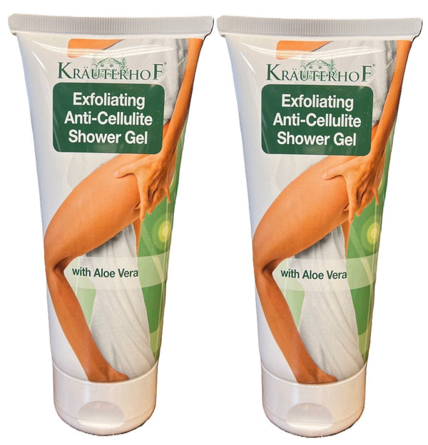 2x KRÄUTERHOF Exfoliating Anti-Cellulite Shower Gel mit Aloe Vera, 2x 200 ml