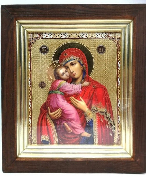 Ikone Gottesmutter Wladimirskaja  GM von Wladimir, 28x 24 x 3 cm
