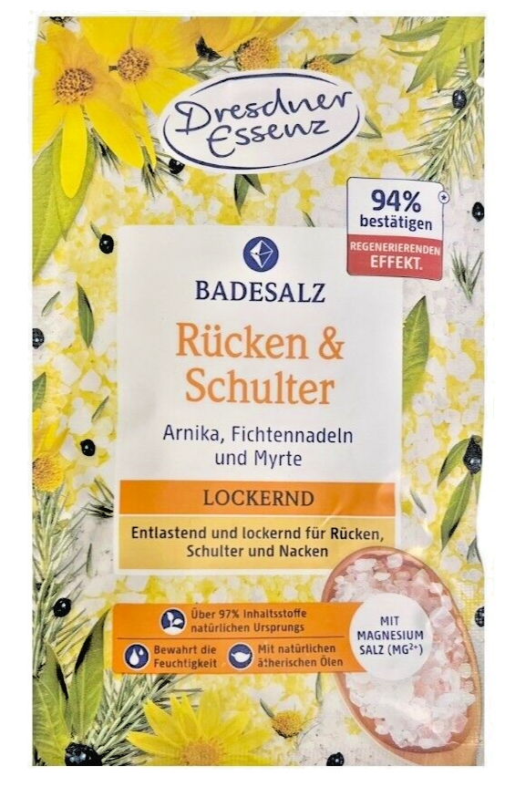 6x DRESDNER ESSENZ Badesalz Rücken Schulter Wellness Pflegebad, 6x 60g