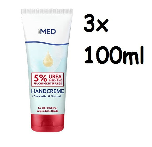 3x ReAm MED Handcreme UREA 5%  Shea Butter Olivenöl  3x 100ml