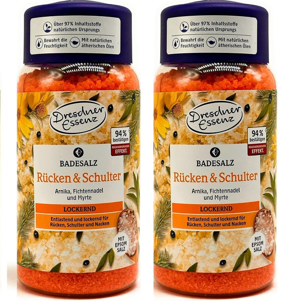 2er Pack Dresdner Essenz Badesalz Rücken & Schulter, 2x 600g