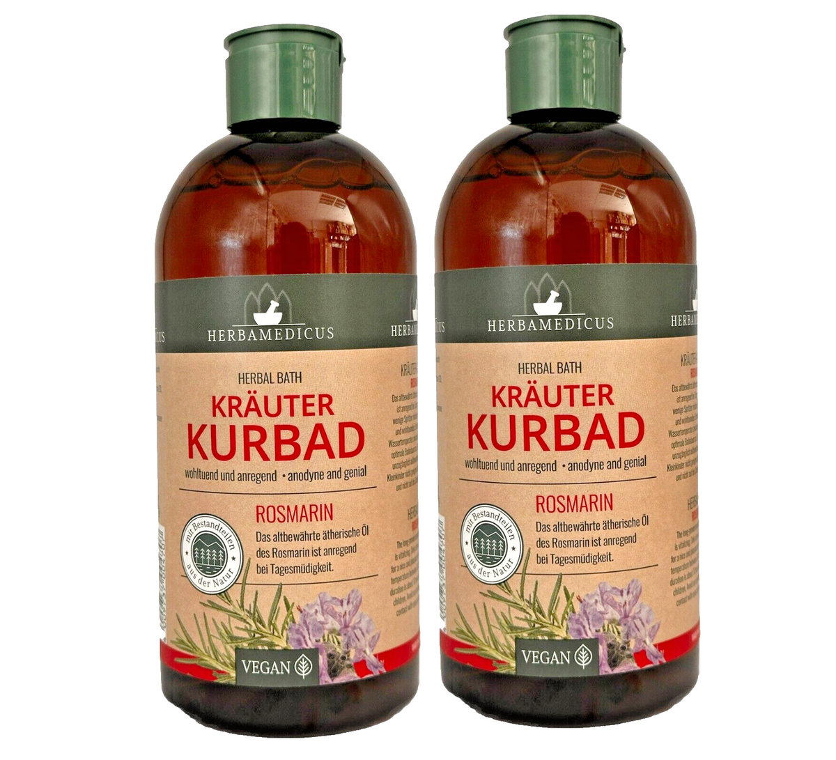 Herbamedicus  Kräuterbad Rosmarin Kurbad entspannende, 2x 500ml