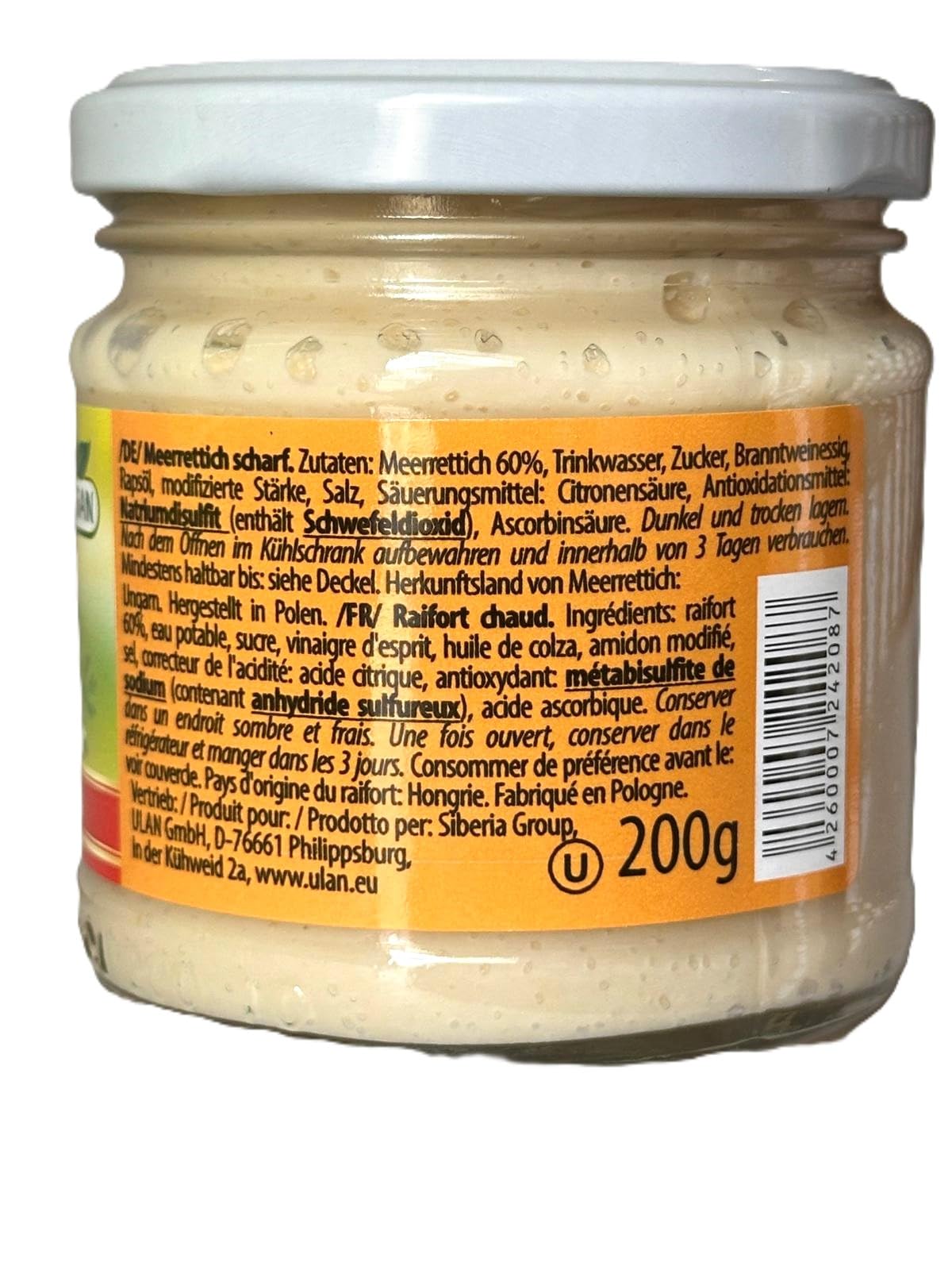 Emelja Meerrettich SCHARF – 2er Pack à 200g – fein gerieben, vegan, osteuropäische Spezialität
