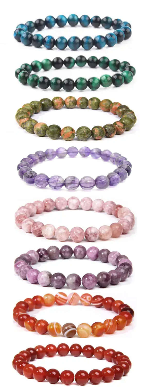 Elastisch Armband Natur halb Edelstein Perlen 9mm Achat Amethyst...