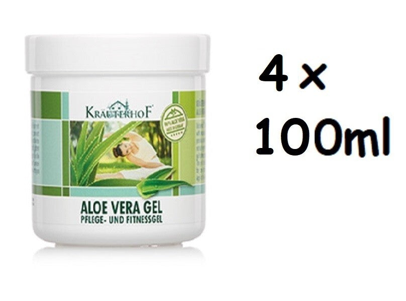 4x Kräuterhof® Aloe Vera Pflege- und Fitness Gel, 4x 100ml