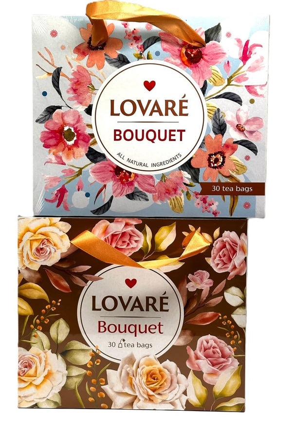 2er Geschenk Set Tee-Sortiment Lovare BOUQET 2x 30 Tee Beutel, 120g (2x 60g)
