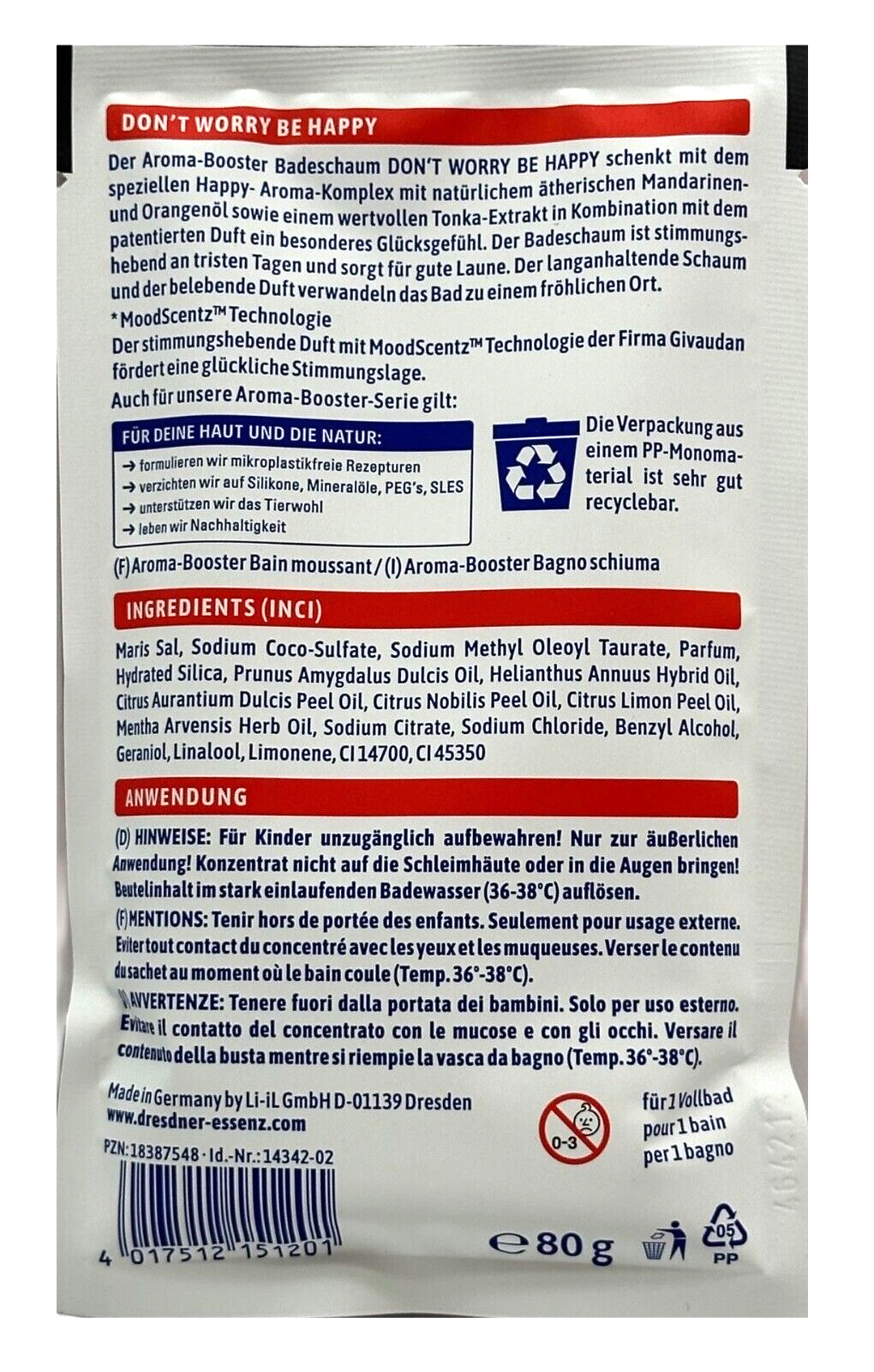 6-er Pack Dresdner Essenz Badesalz Absolut Relax 6x 60g
