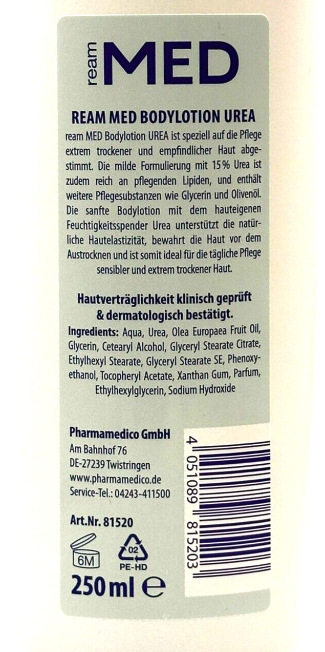 Ream MED Body Lotion Urea 15% Extrem Trockene empfindliche Haut,  250ml