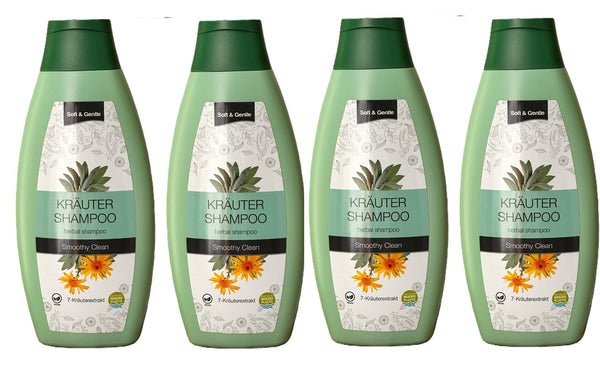 4x Soft & Gentle Kräuter Shampoo  Kräuterextrakt Herbal Smoothy Clean, 4x 500ml