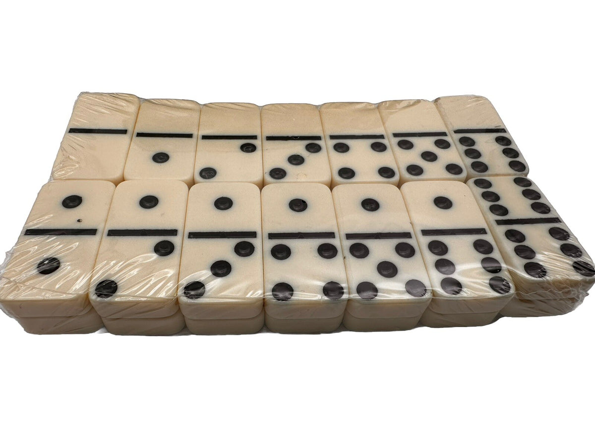 Brett Spiel Domino Tischspiel Weiß im Bambusbox