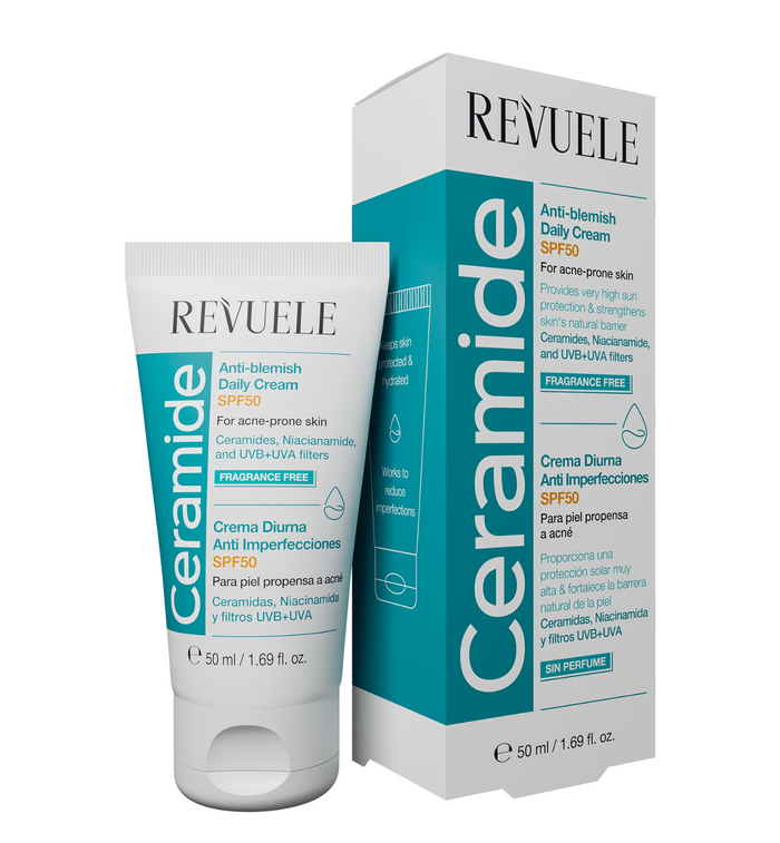 REVUELE CERAMIDE ANTI-BLEMISH Tages CREME SPF50  50ml
