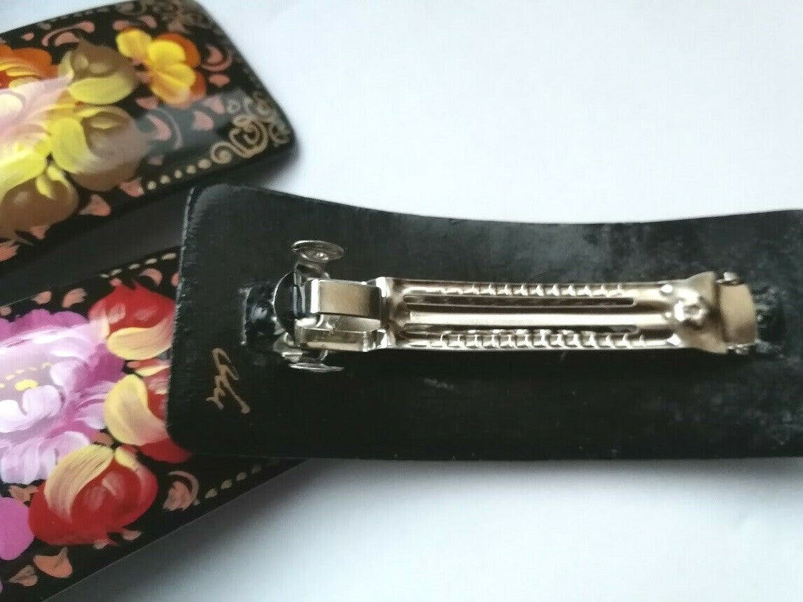 Ein  Haarnadel russische Lackmalerei Handbemalt ca. 10x3,8 cm