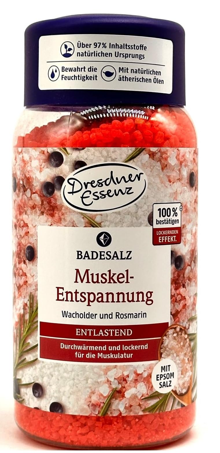 DRESDNER ESSENZ Badesalz Muskel Entspannung Wacholder Rosmarin 600g