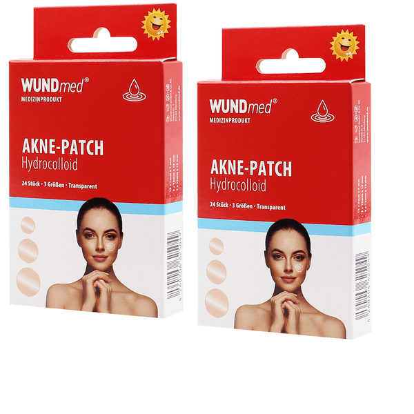 2x WUNDmed Akne-Patch Akne Pflaster transparent 2 Packung, 2x 24St.