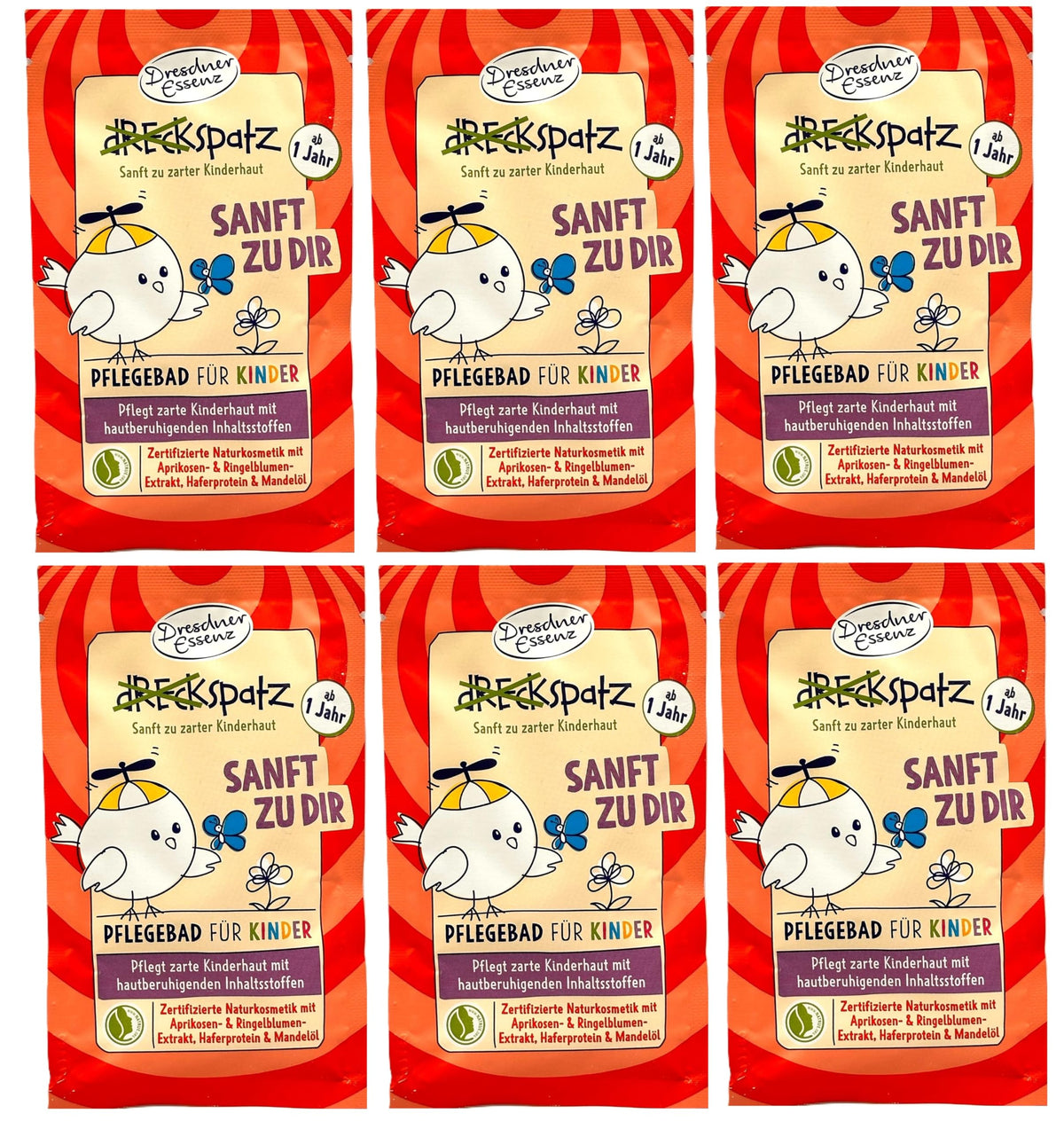 6er Pack Dresdner Essenz Pflegebad Sanft zu dir 6 x 60g