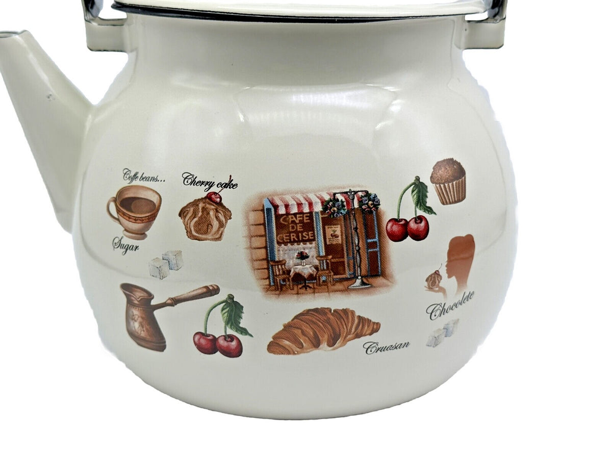 Wasserkocher Wasserkessel Emaille 3,5 L Vintage neu Garten Camping