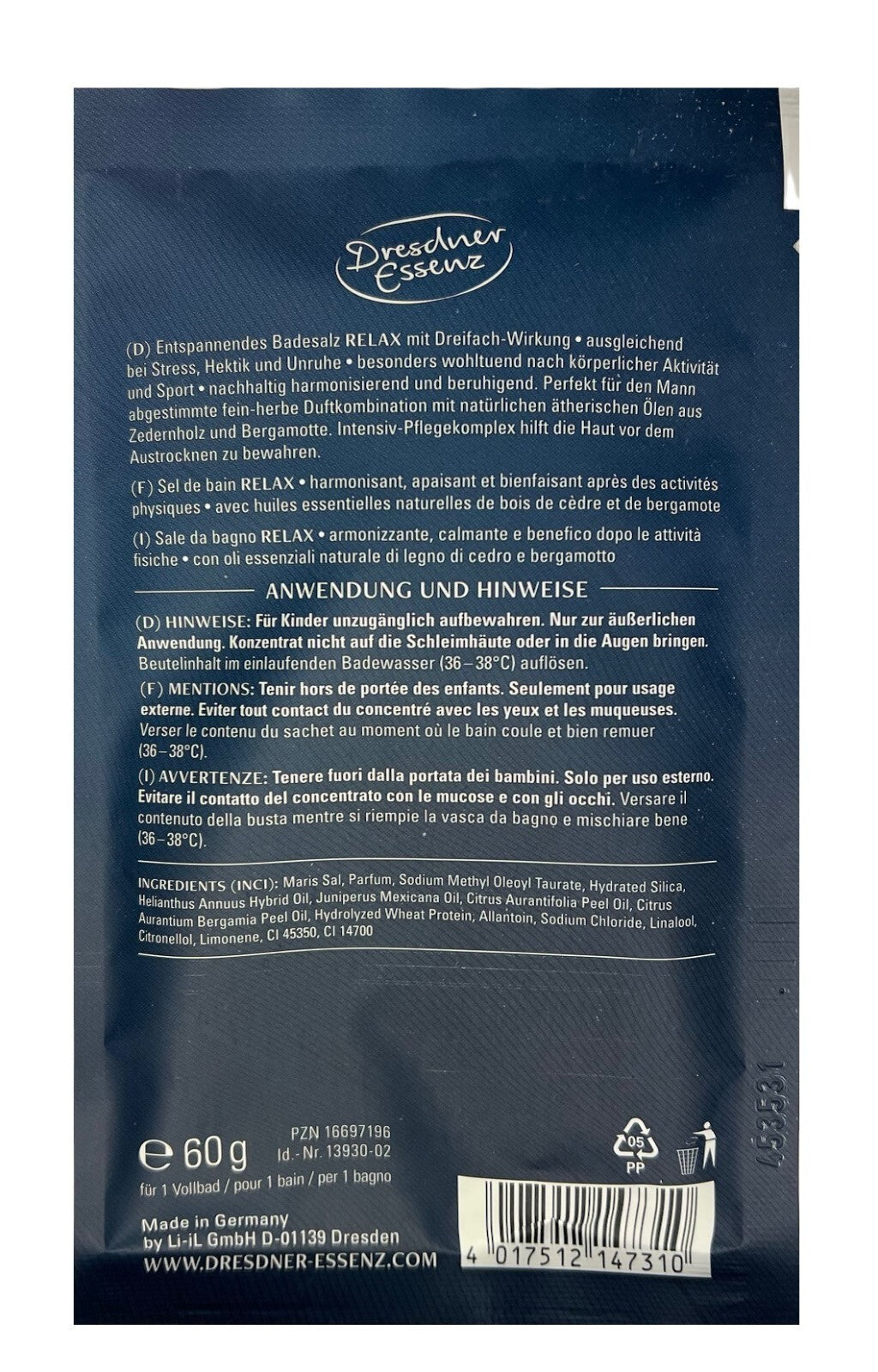 6-er Pack Dresdner Essenz Pflegebad RELAX 6 x 60g