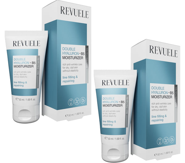 REVUELE DOUBLE HYALURON + B5 FEUCHTIGKEITS GESICHT CREME 2er Pack. 2x50ml