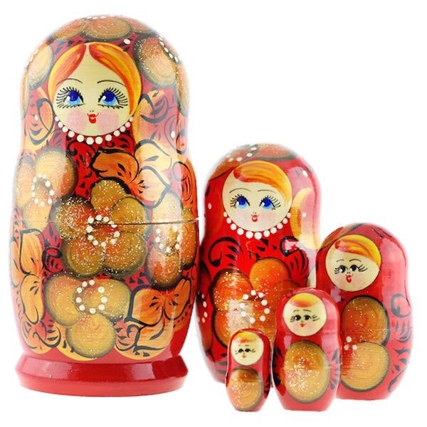 Matroschka 5tlg. Matreschka Babuschka  handgemalt Russland  neu, 15 cm