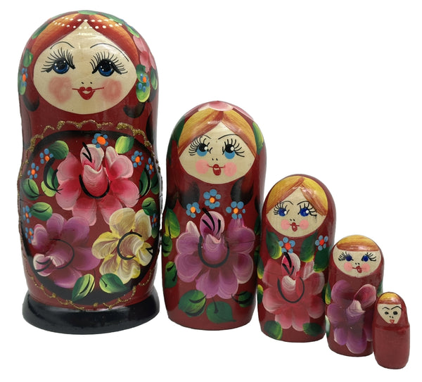 Matroschka 5tlg. Matreschka Babuschka  handgemalt Russland 16 cm