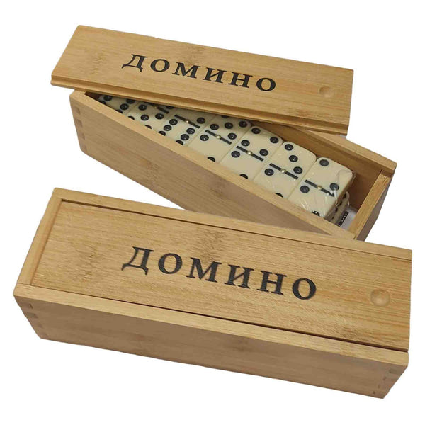 Russische Spiel Domino Tischspiel Weiß im Holzbox Игра Домино