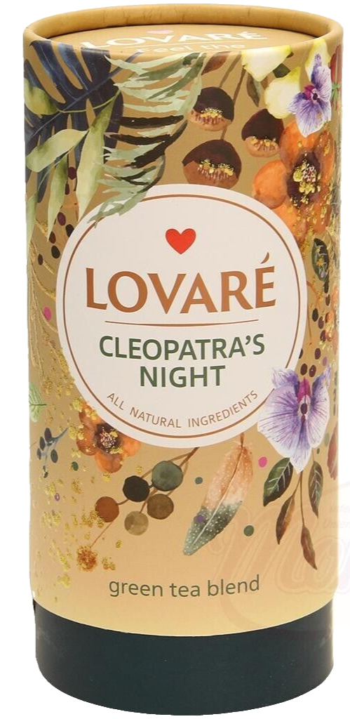 Lovare Grüner Tee CLEOPATRAS NIGHT Früchten Blütenblättern Himbeere   lose 80g