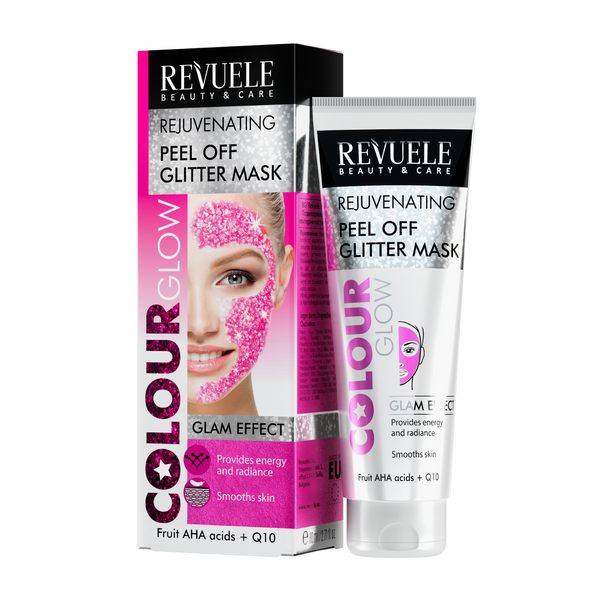 2x REVUELE COLOUR GLOW VERJÜNGEND Peel-Off-Glitzermaske 2x80ml