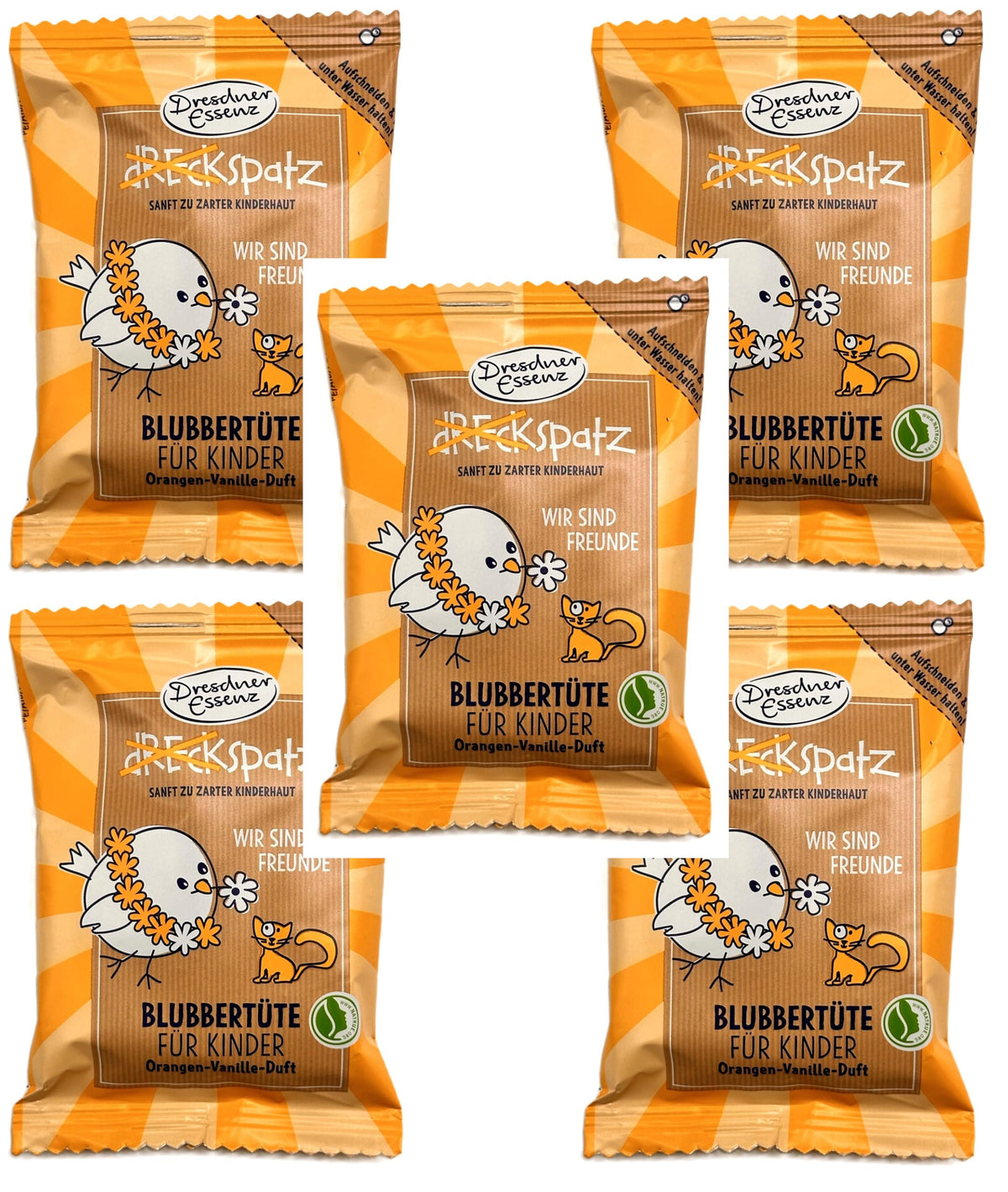 5er Pack Dresdner Essenz Sprudelbad Dreckspatz Blubbertüte Wir Freunde 5 x 70g