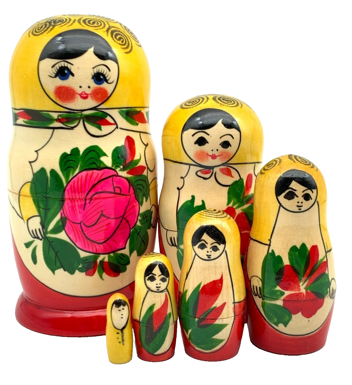 Matroschka 6tlg. Semenov  traditionelle Motiv, 13,5 cm
