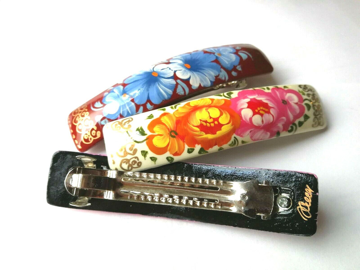 Ein  Haarnadel russische Lackmalerei Handbemalt ca. 9,5x2 cm