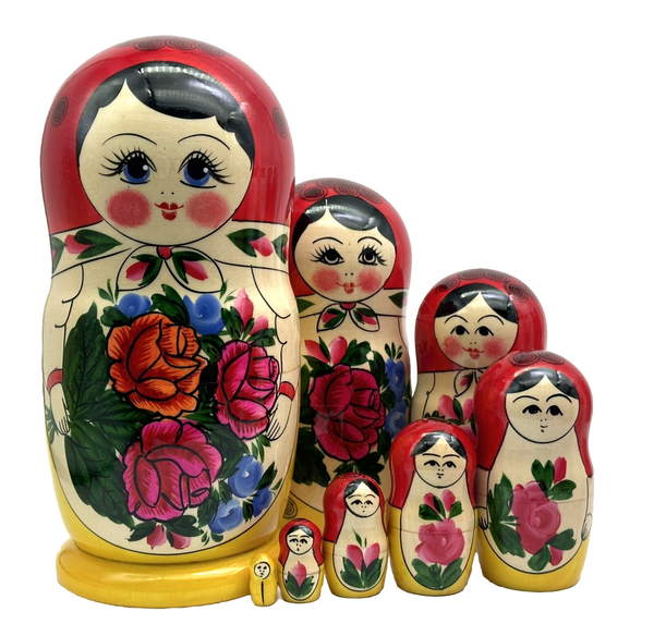 sehr schöne traditionelle Matroschka Matreschka 8tlg. Semenov  21,5 cm (8/2)