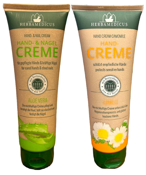 2er Pack. Herbamedicus Handcreme Kamille + ALOE VERA Hand - und Nagelcreme, 2x 125ml