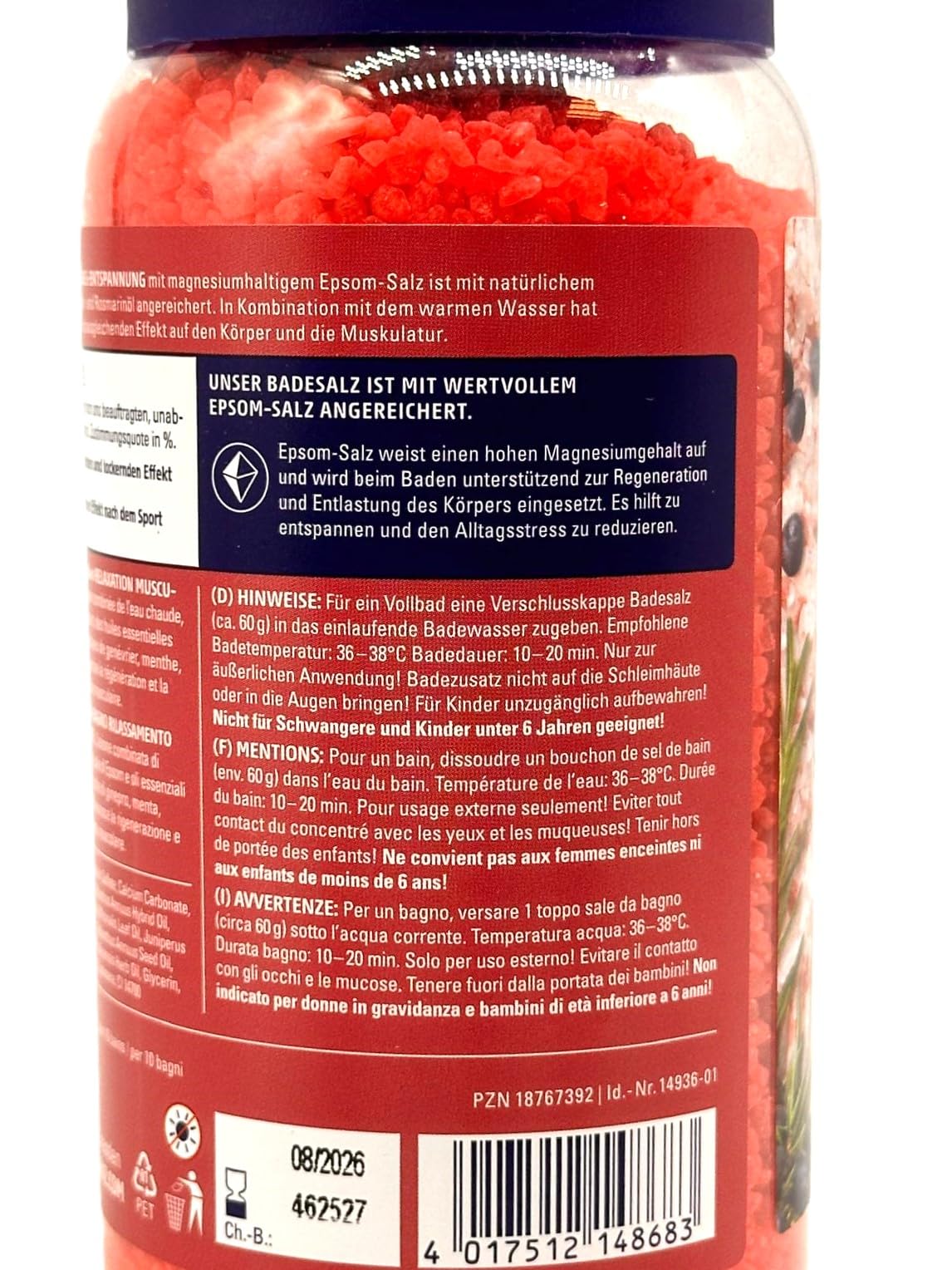 DRESDNER ESSENZ Badesalz Muskel Entspannung Wacholder Rosmarin 600g
