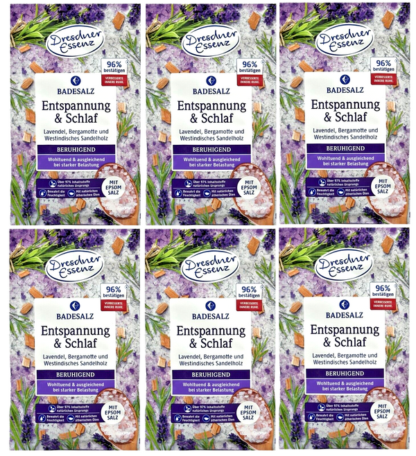 6-er Pack Dresdner Essenz Badesalz Entspannung & Schlaf 6x 60g