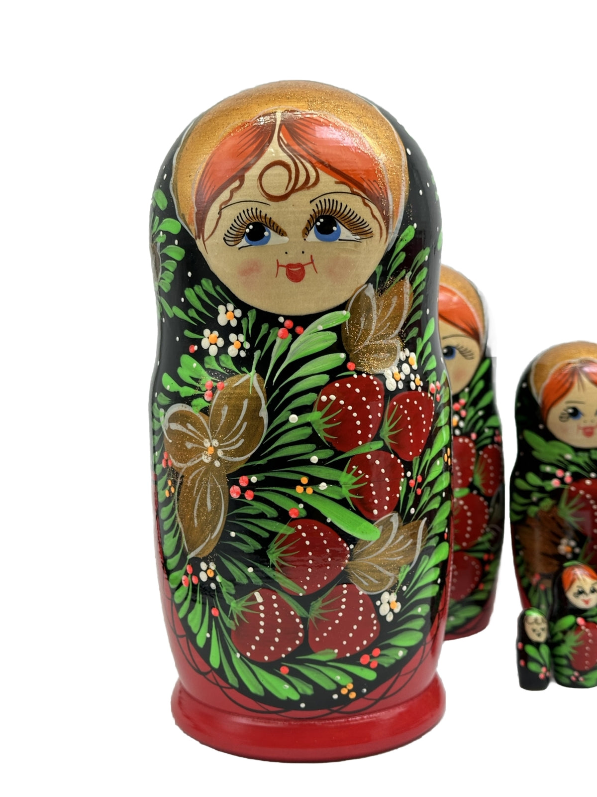 Matroschka 7tlg.  handgemalt Russland nach Chochloma Art neu 22cm