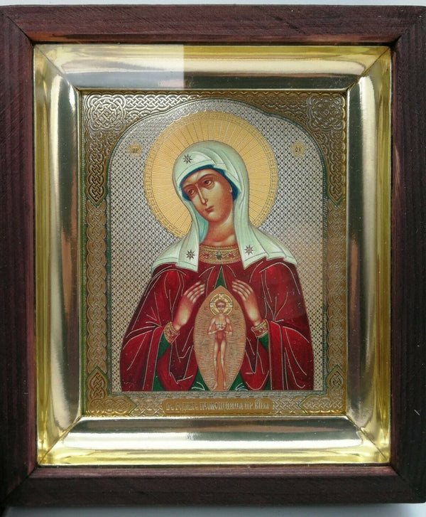 Ikone Gottesmutter Helferin in der Geburt Помощница в Родах, 15 x13x3cm