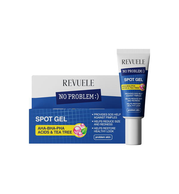 REVUELE NO PROBLEM SOS Gel AHA-BHA-PHA-SÄUREN UND TEEBAUM 2x25ml