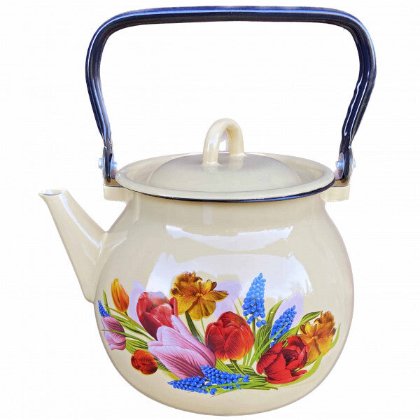 Wasserkocher Wasserkessel Emaille 3,5 L Vintage neu Garten Camping