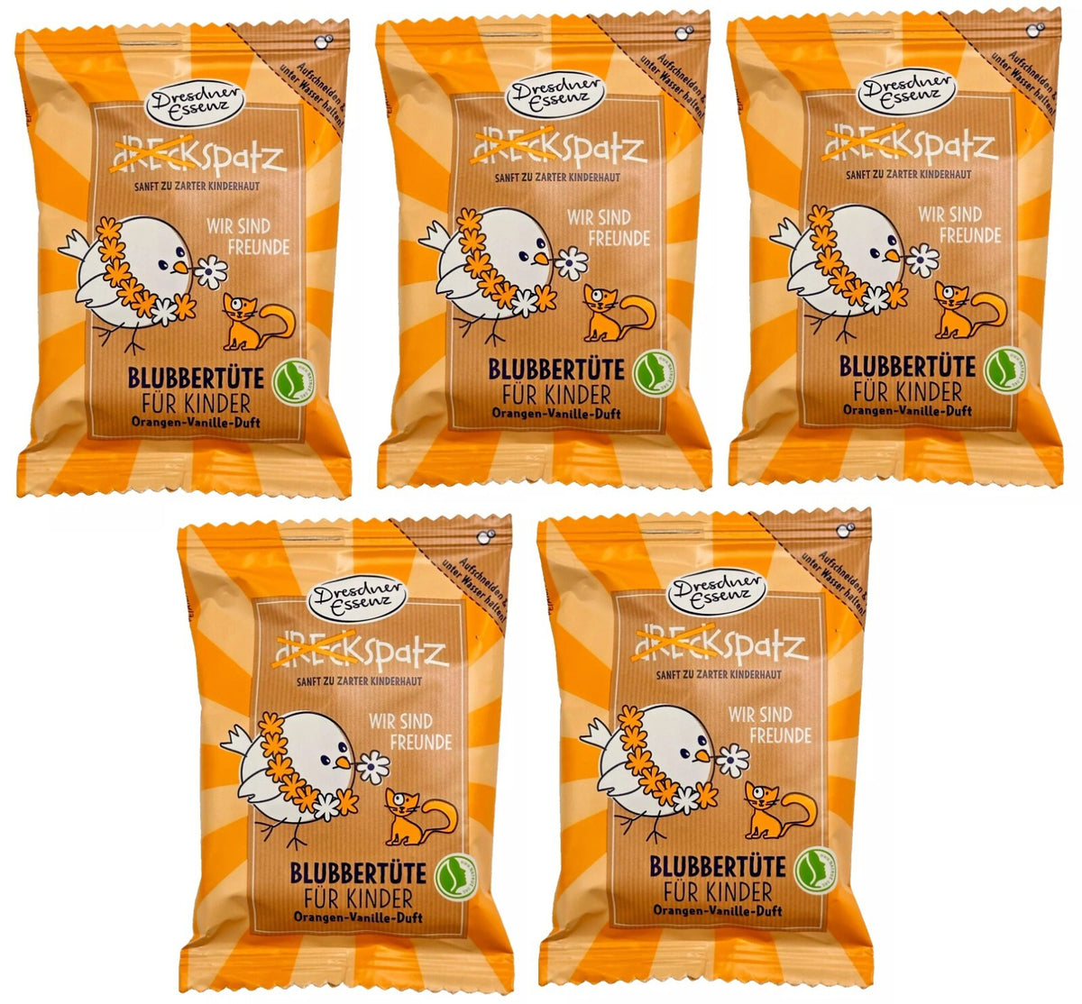 5er Pack Dresdner Essenz Sprudelbad Dreckspatz Blubbertüte Wir Freunde 5 x 70g